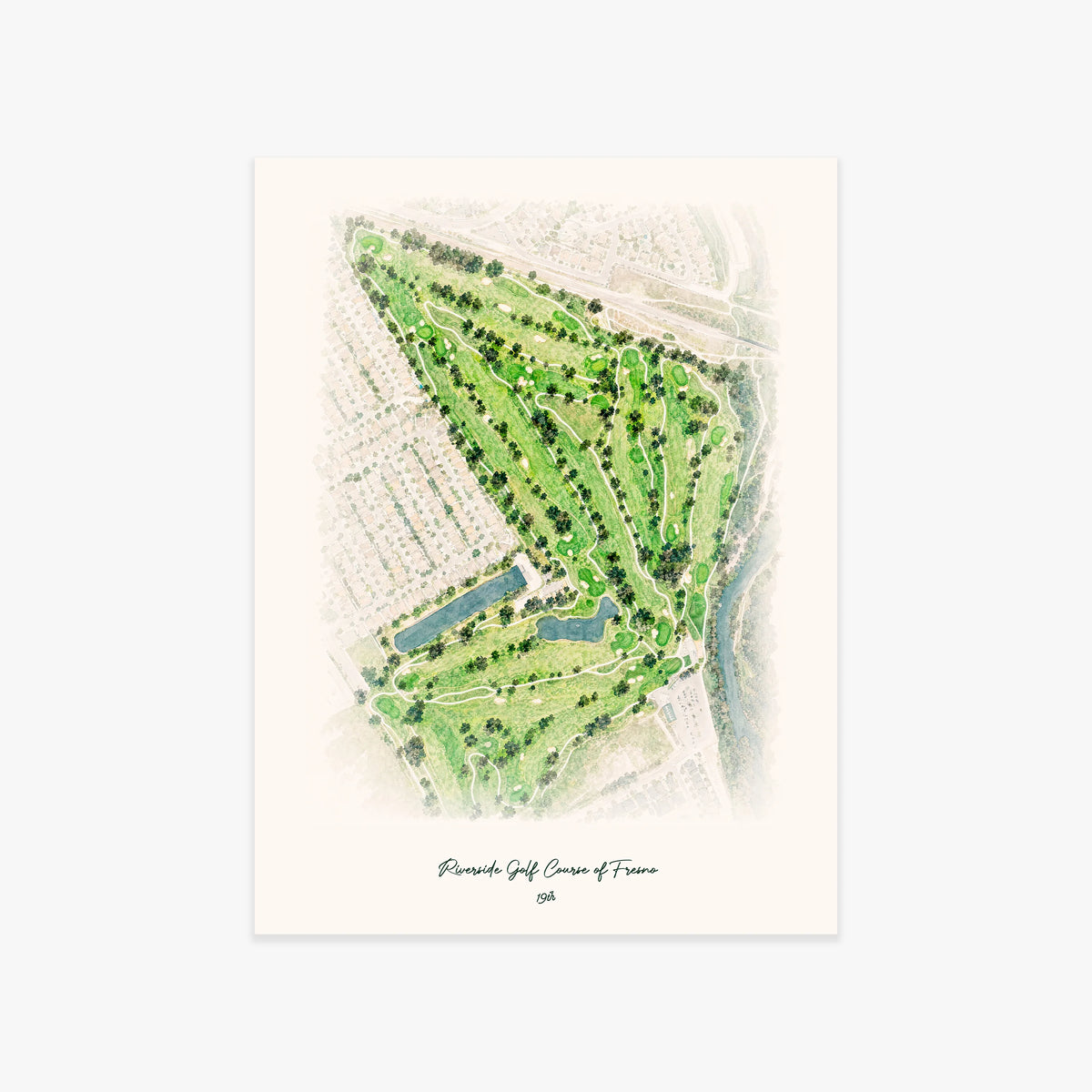 Riverside Golf Course of Fresno printed artwork