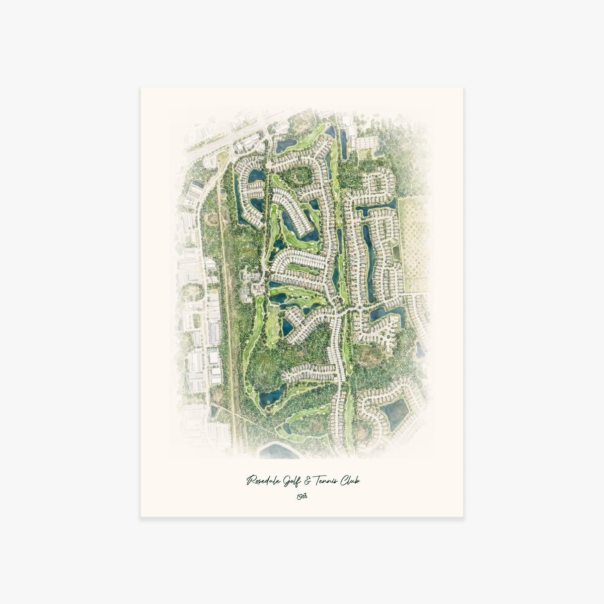 Rosedale Golf & Tennis Club printed artwork