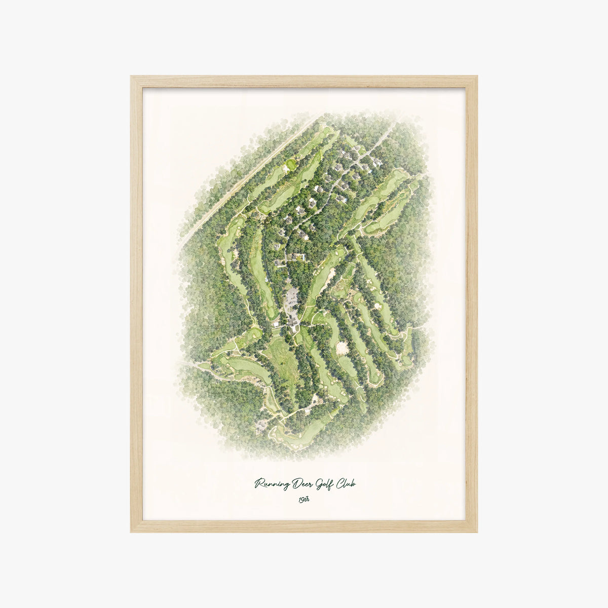 Running Deer Golf Club wood frame