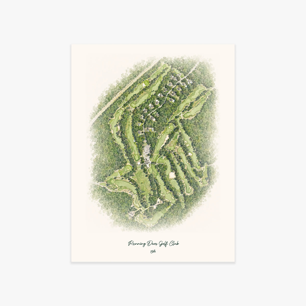Running Deer Golf Club printed artwork