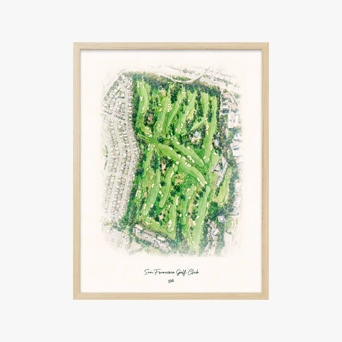 San Francisco Golf Club wood frame
