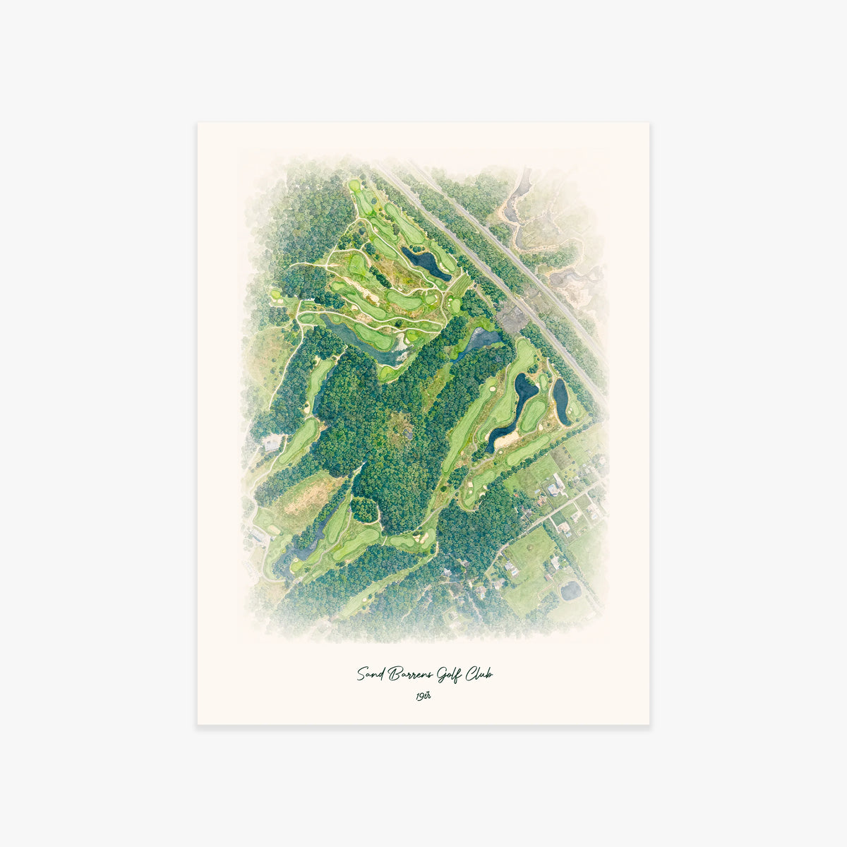 Sand Barrens Golf Club printed artwork