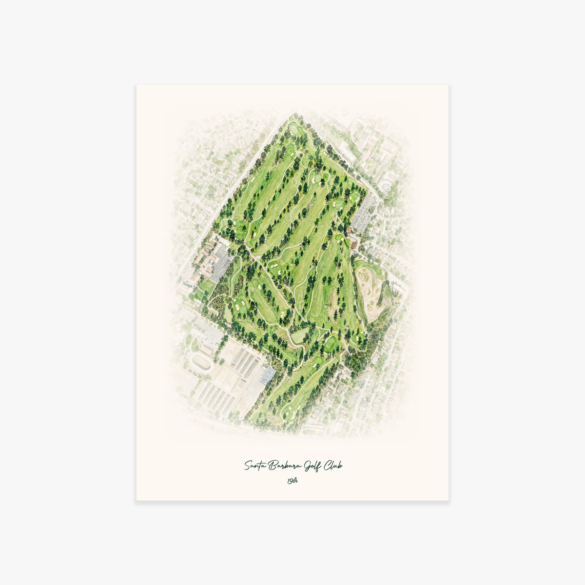 Santa Barbara Golf Club printed artwork