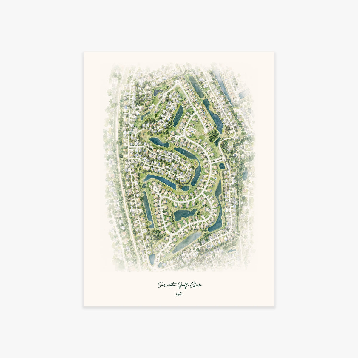 Sarasota Golf Club printed artwork