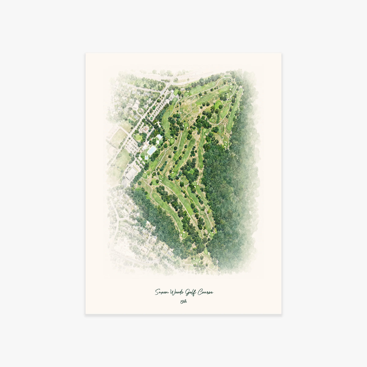 Saxon Woods Golf Course printed artwork