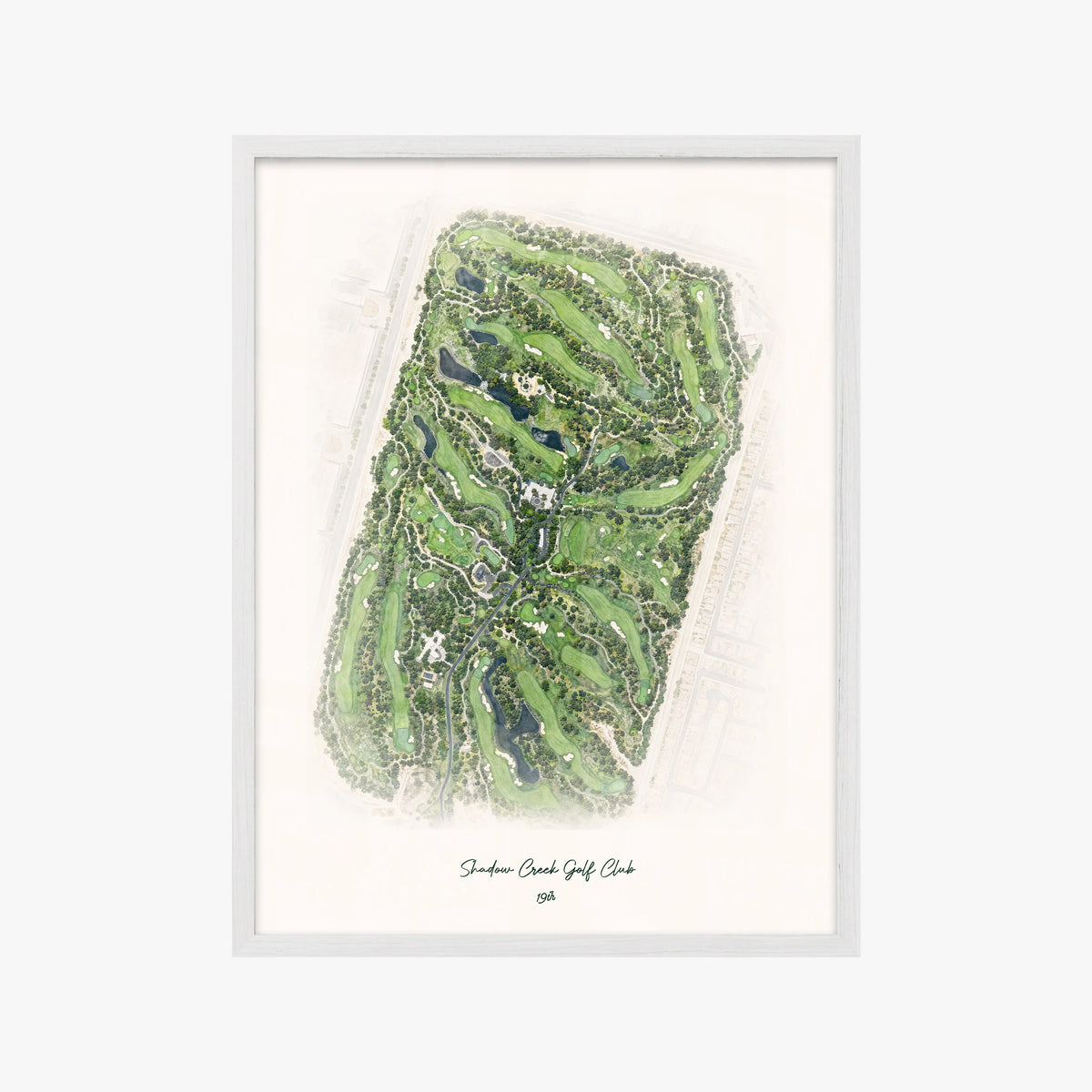 Shadow Creek Golf Club white frame