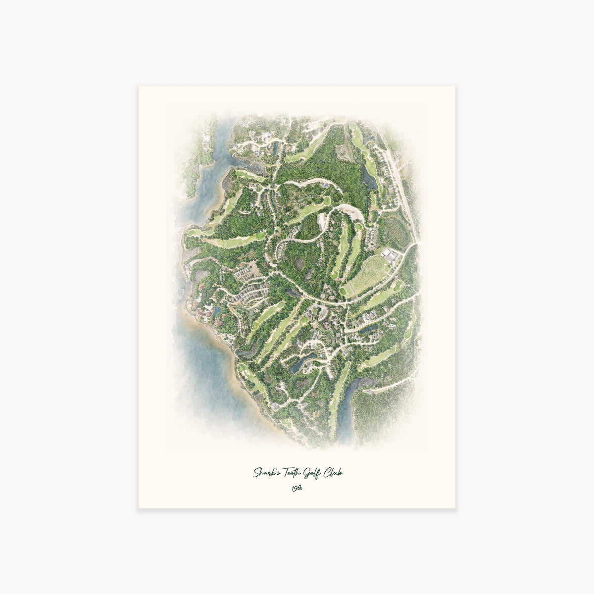 Shark's Tooth Golf Club printed artwork