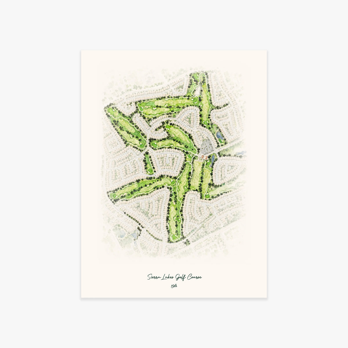 Sierra Lakes Golf Course printed artwork