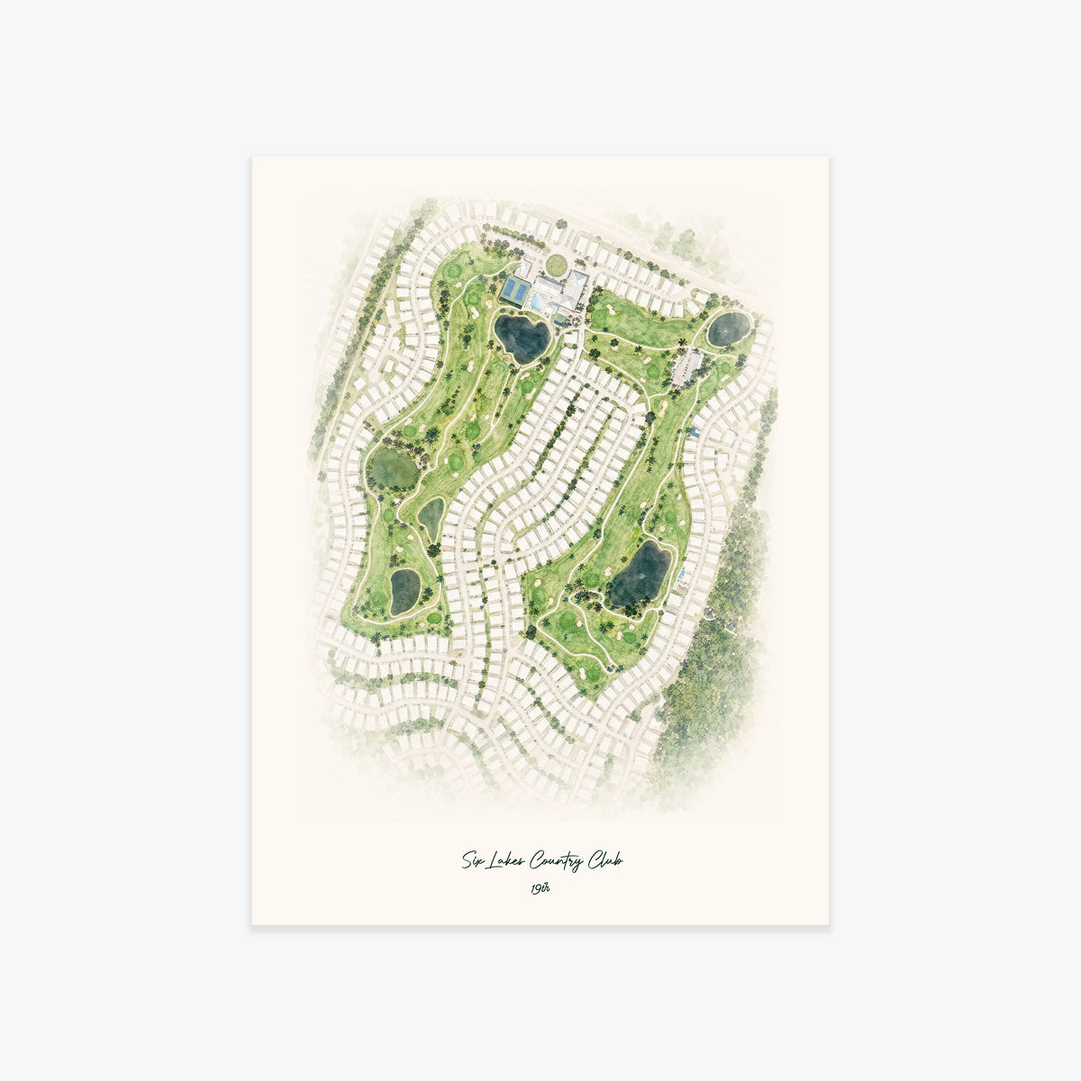 Six Lakes Country Club printed artwork
