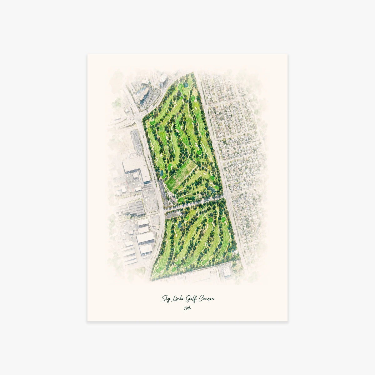 Sky Links Golf Course printed artwork