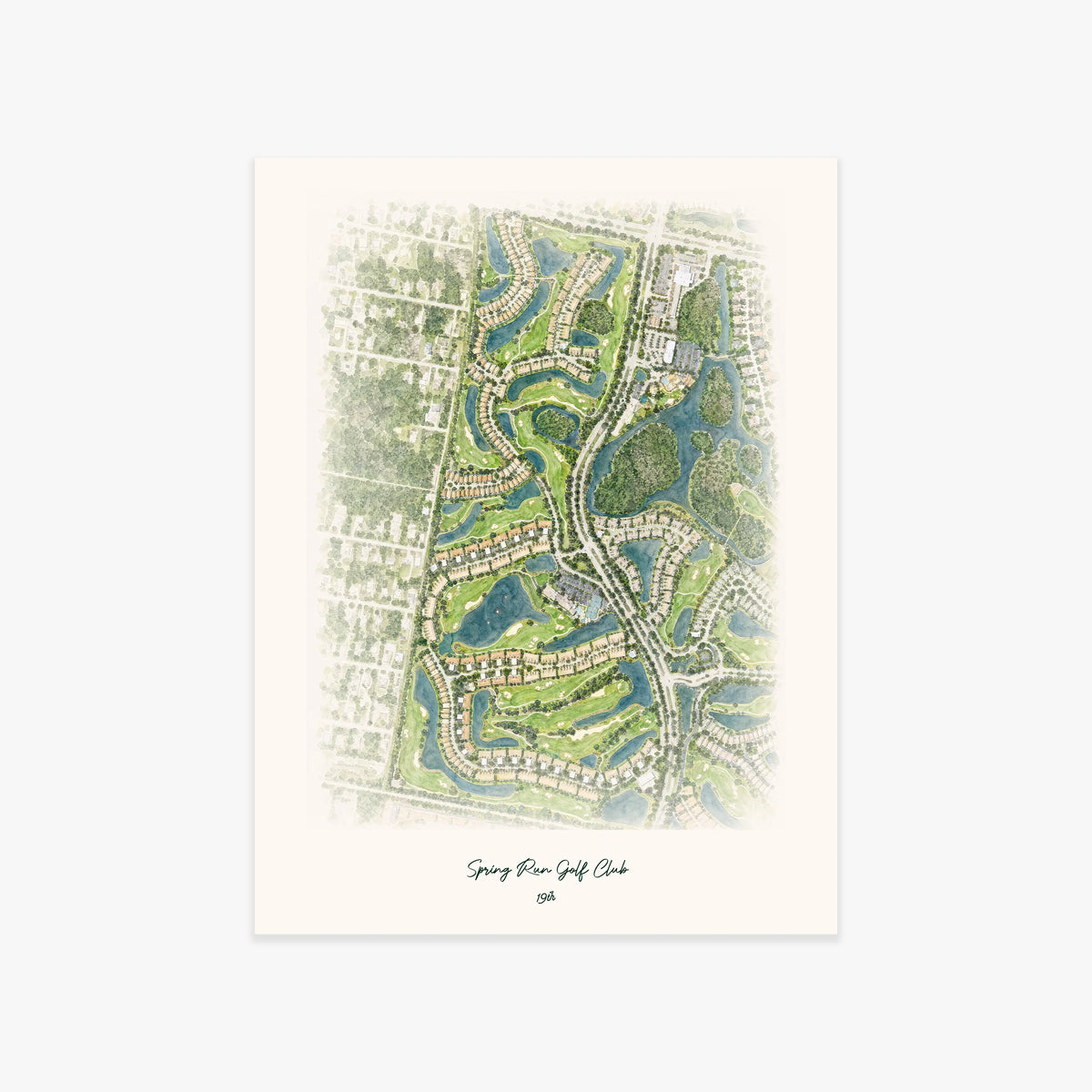 Spring Run Golf Club printed artwork