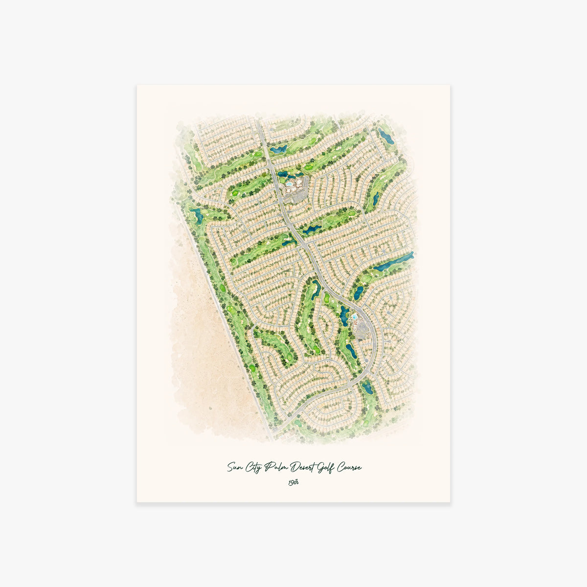 Sun City Palm Desert Golf Course printed artwork