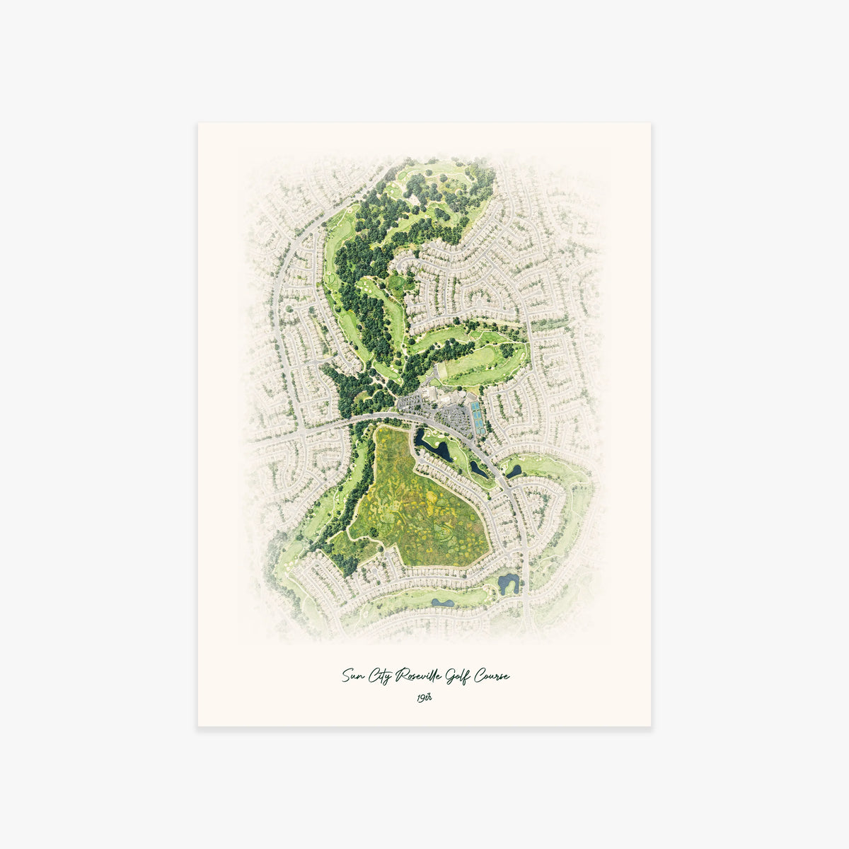 Sun City Roseville Golf Course printed artwork