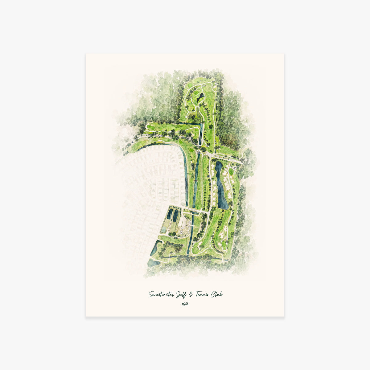 Sweetwater Golf & Tennis Club printed artwork
