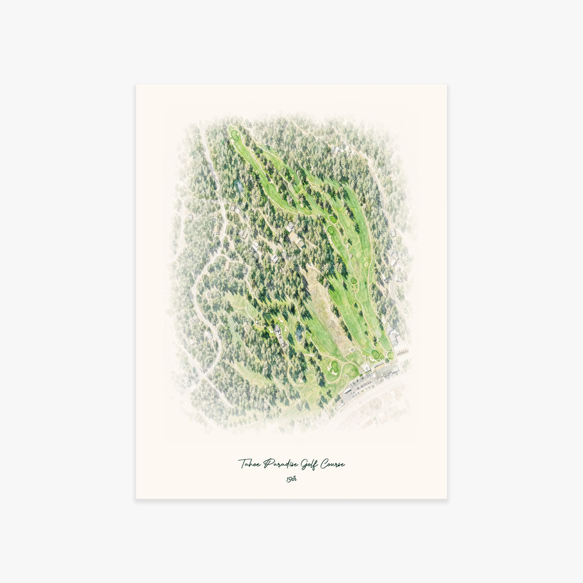 Tahoe Paradise Golf Course printed artwork