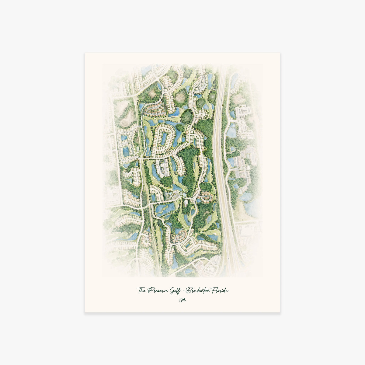 The Preserve Golf - Bradenton Florida printed artwork