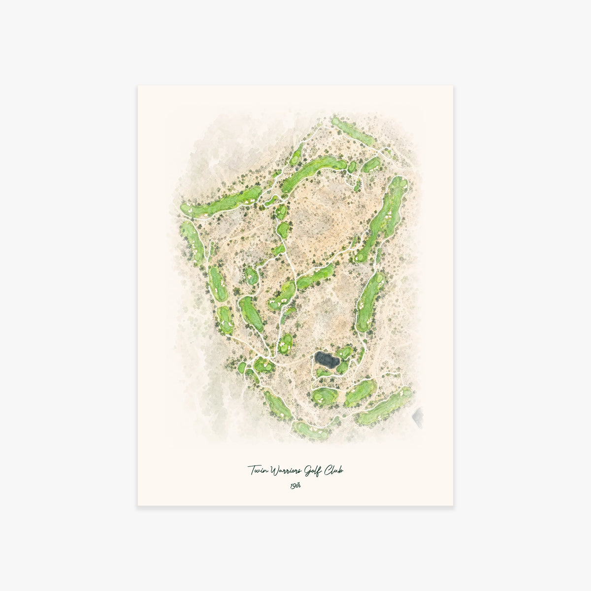 Twin Warriors Golf Club printed artwork