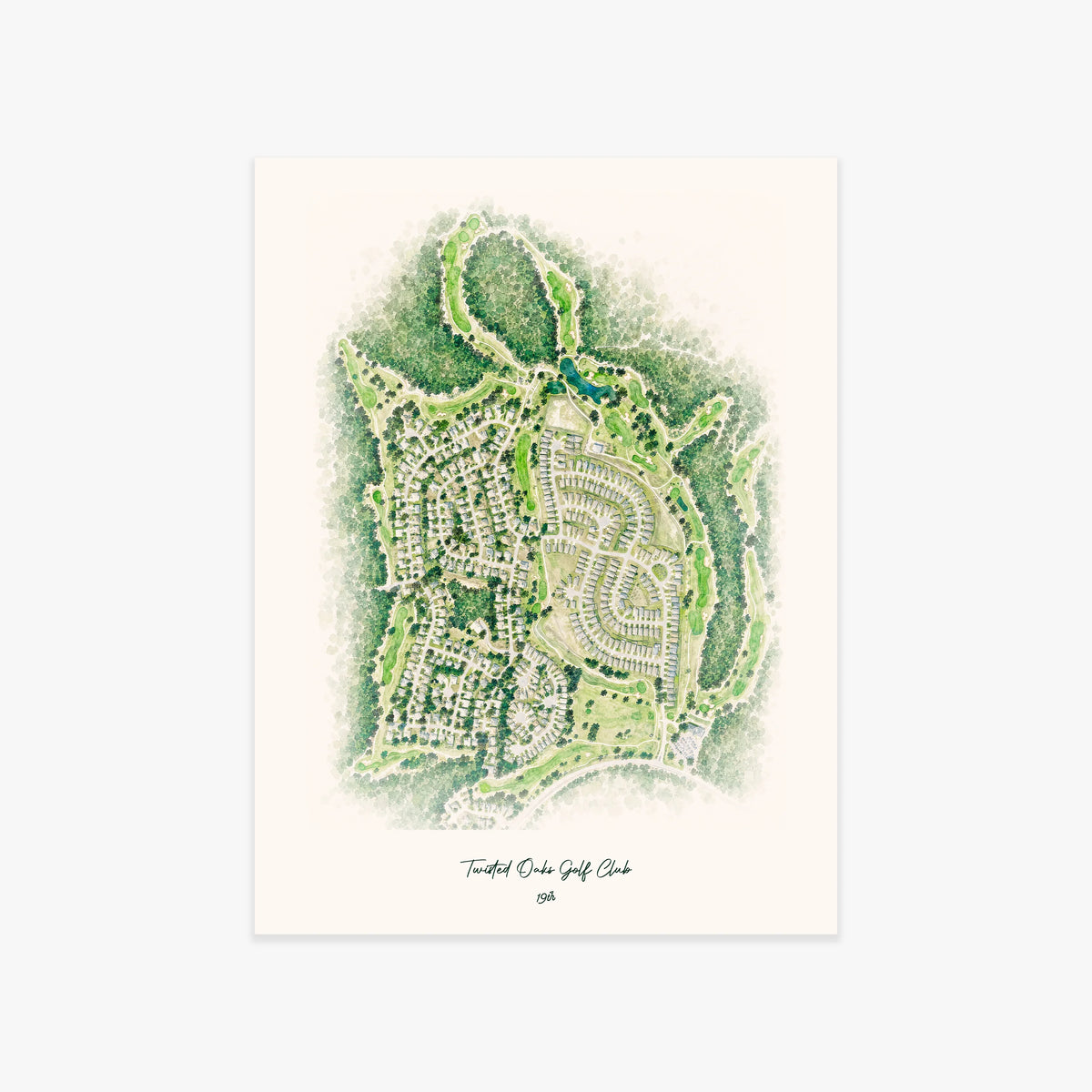 Twisted Oaks Golf Club printed artwork