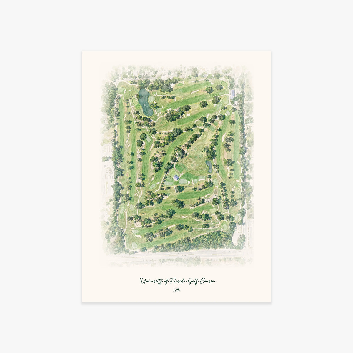 University of Florida Golf Course printed artwork