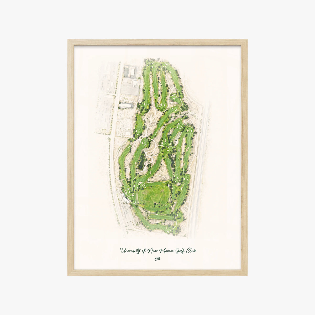 University of New Mexico Golf Club wood frame