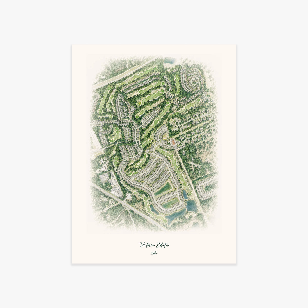 Victoria Estates printed artwork