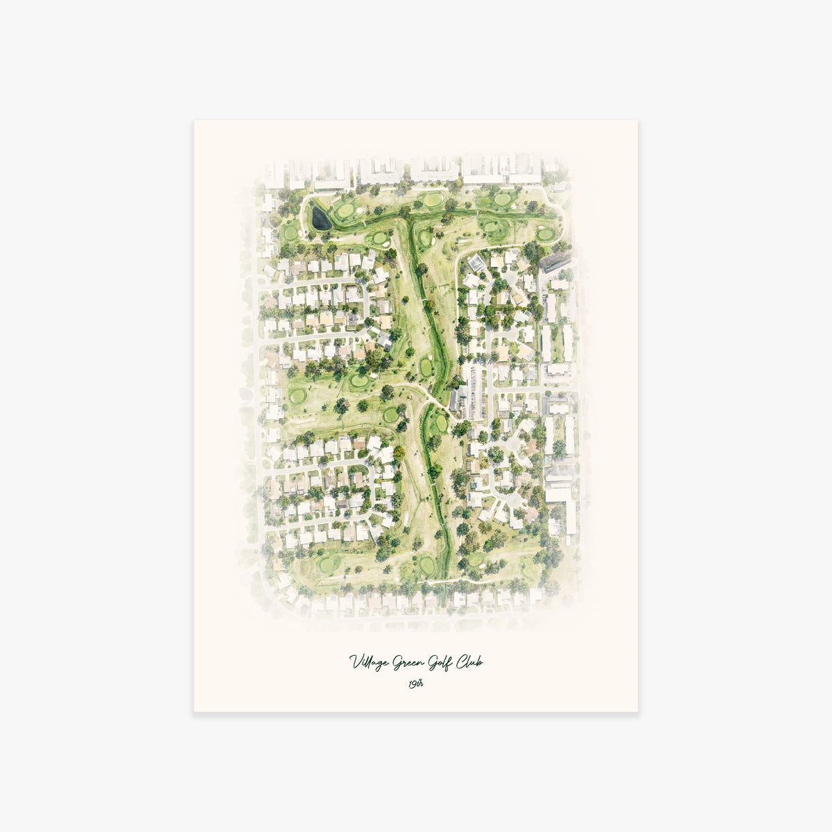 Village Green Golf Club printed artwork