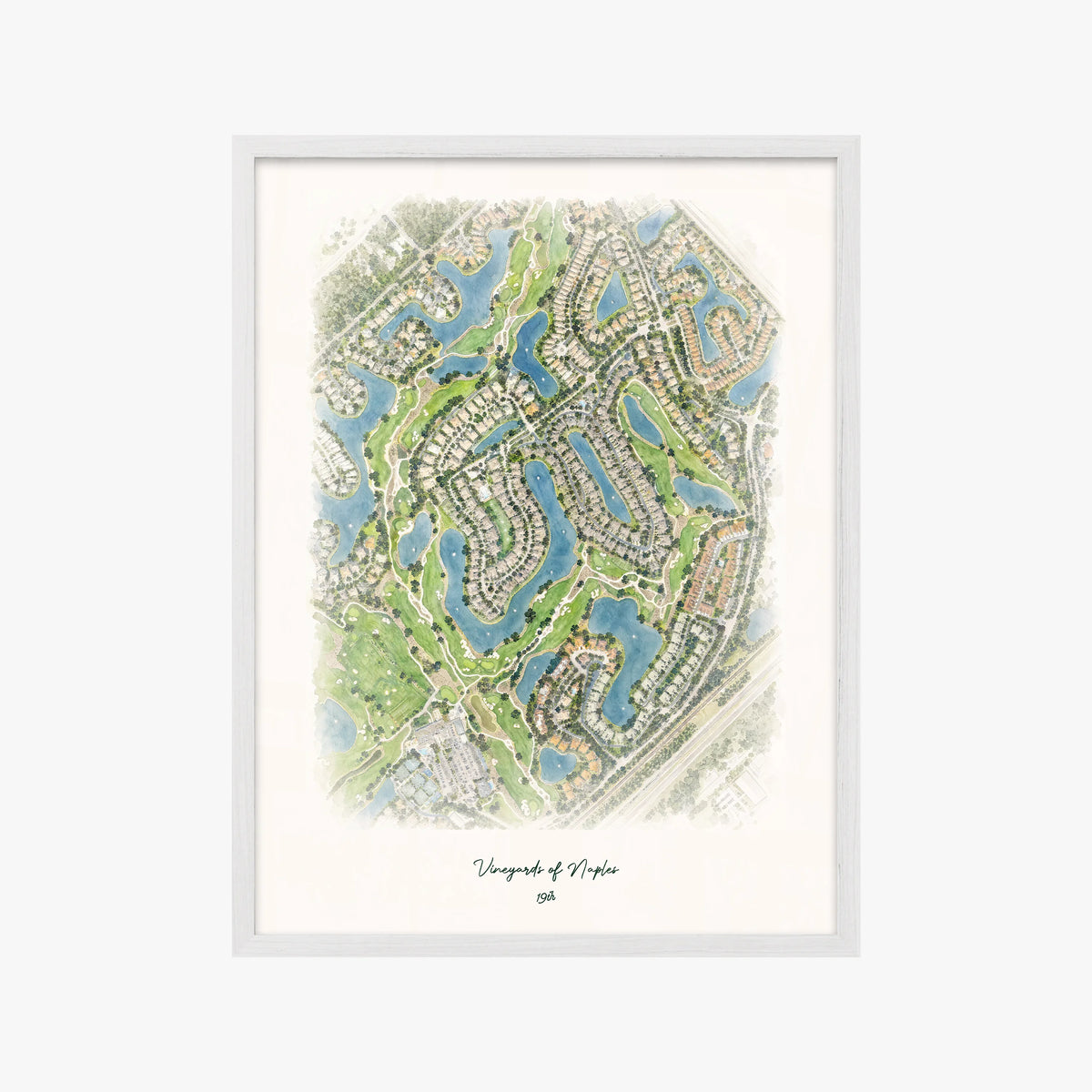 Vineyards of Naples white frame