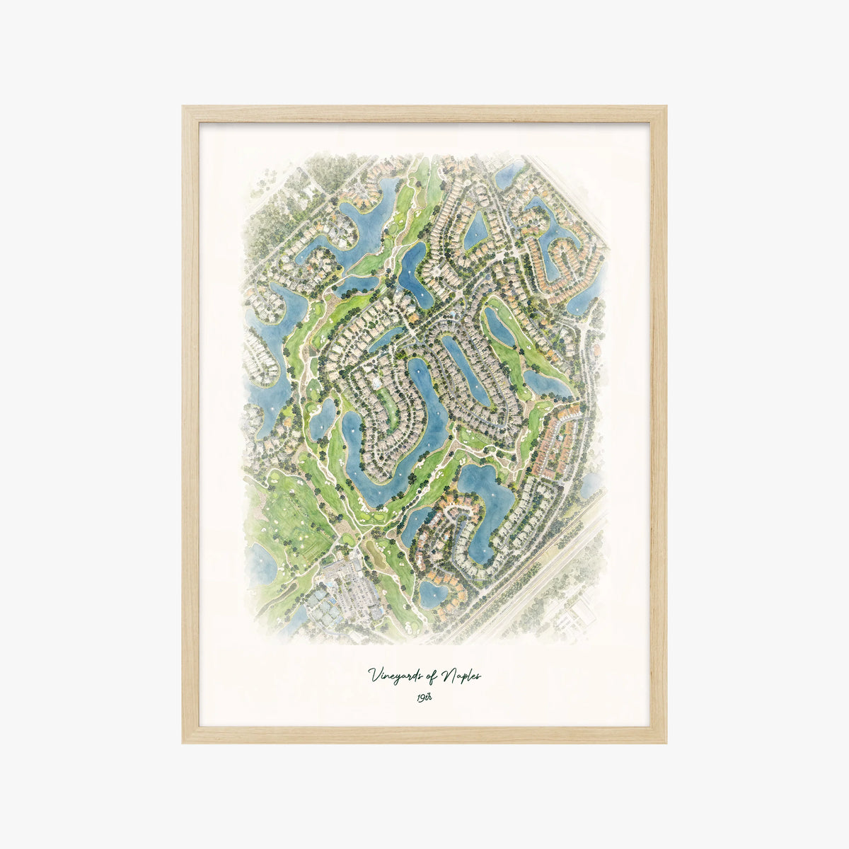 Vineyards of Naples wood frame