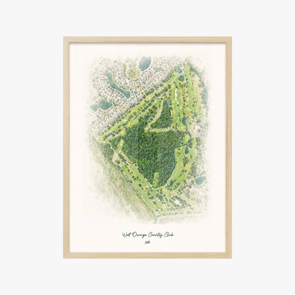West Orange Country Club wood frame