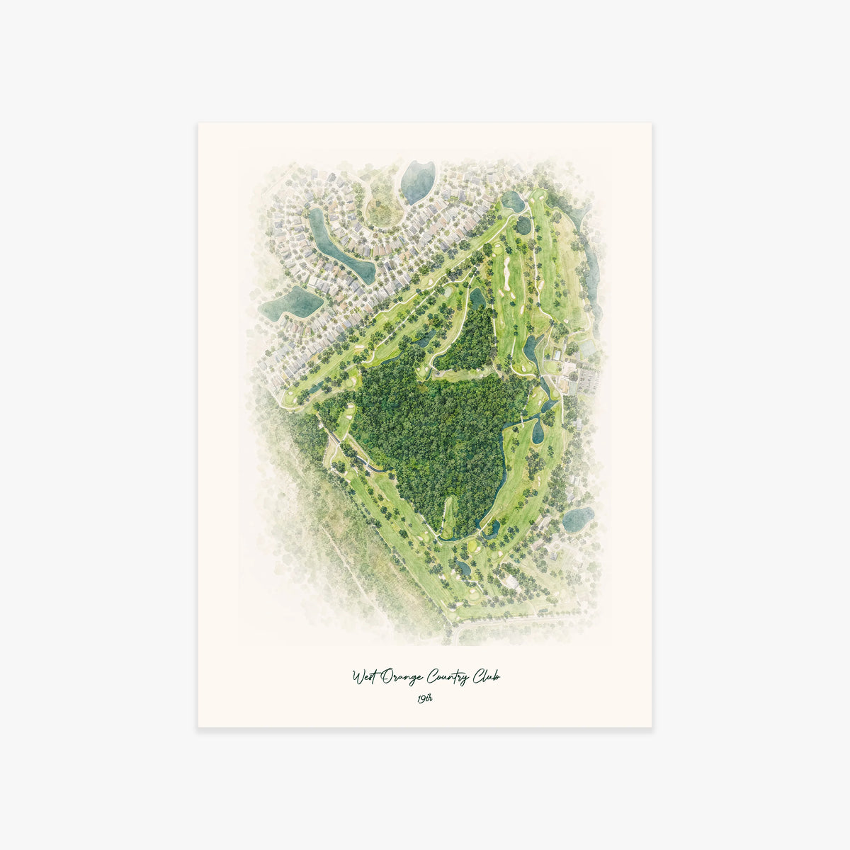 West Orange Country Club printed artwork