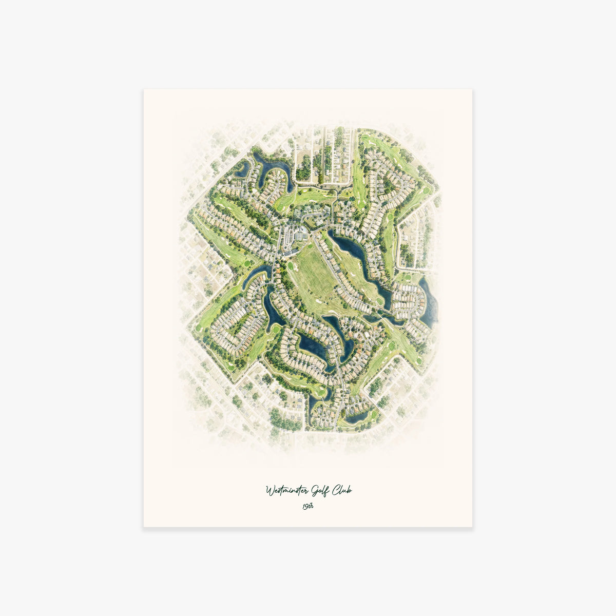 Westminster Golf Club printed artwork