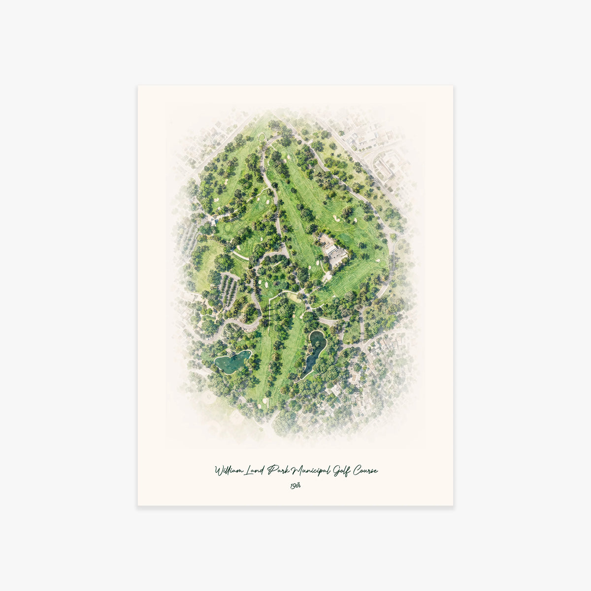 William Land Park Municipal Golf Course printed artwork