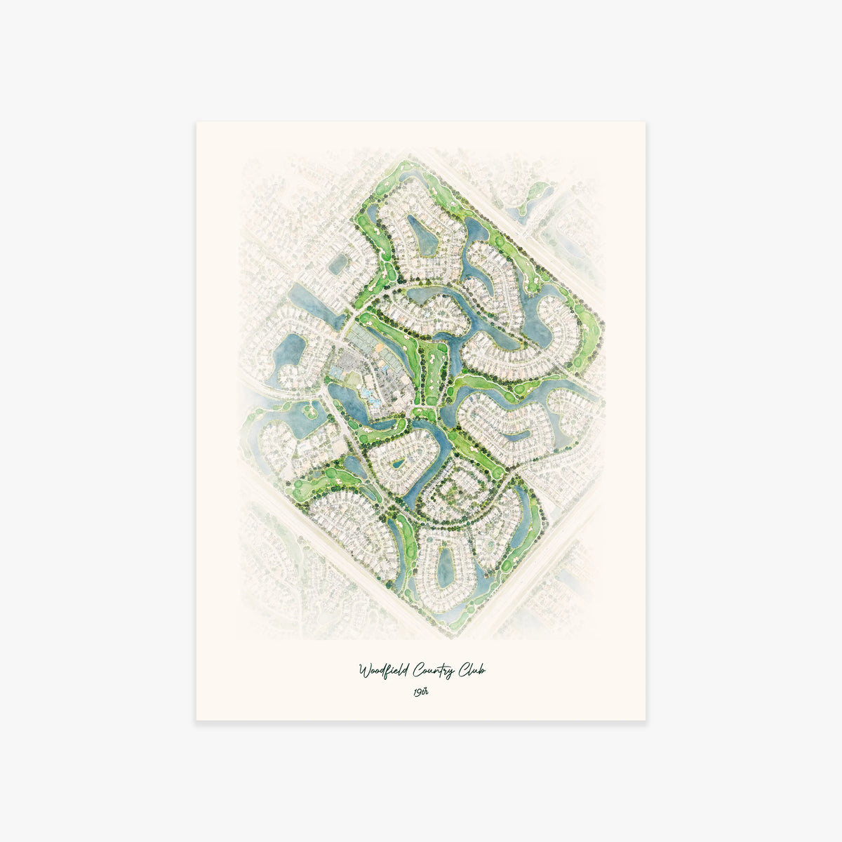 Woodfield Country Club printed artwork