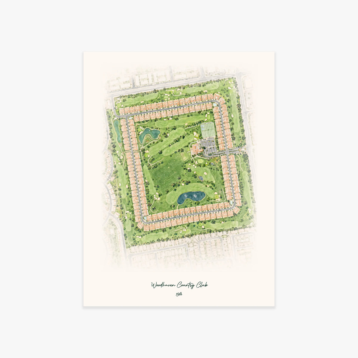 Woodhaven Country Club printed artwork