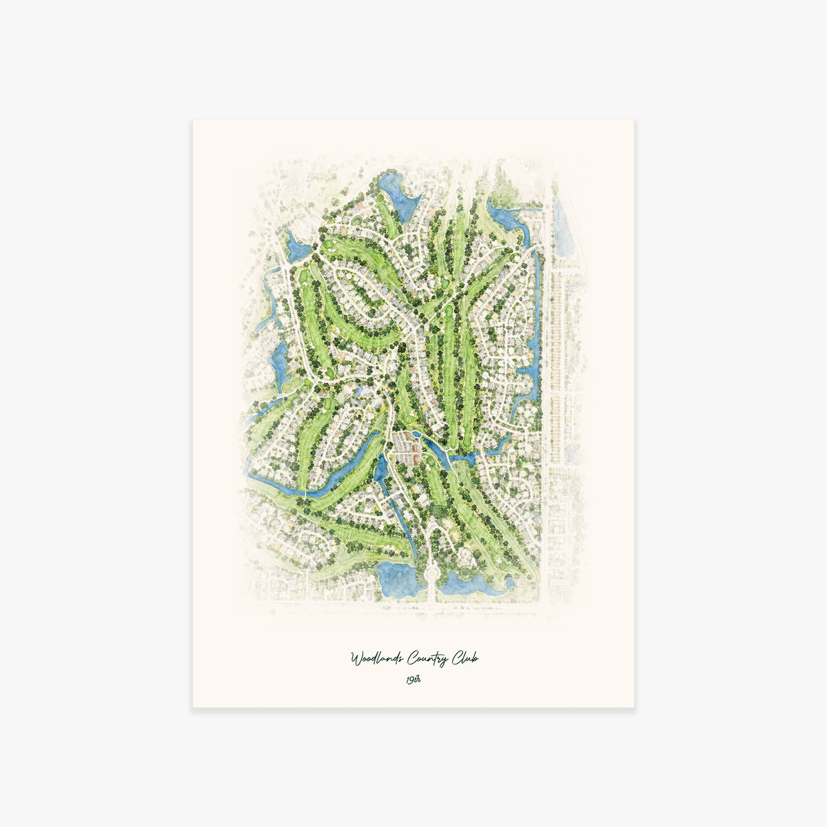 Woodlands Country Club printed artwork