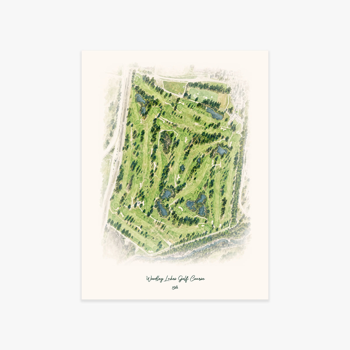 Woodley Lakes Golf Course printed artwork