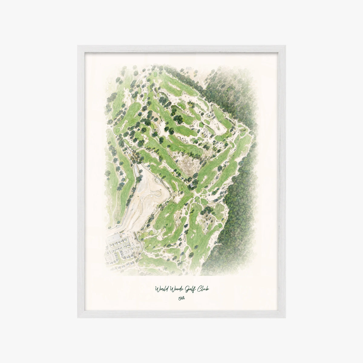 World Woods Golf Club white frame